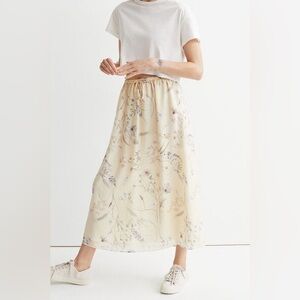 H&M Floral Beige Maxi Skirt